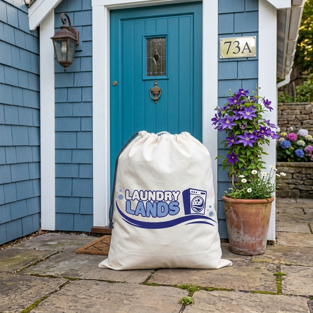 laundry bag on a doorstep