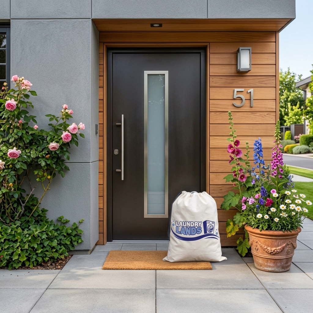 laundry bag on a doorstep