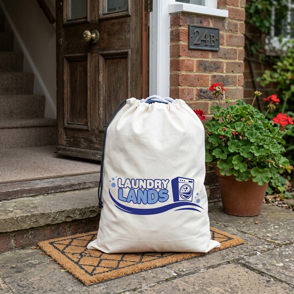 laundry bag on a doorstep